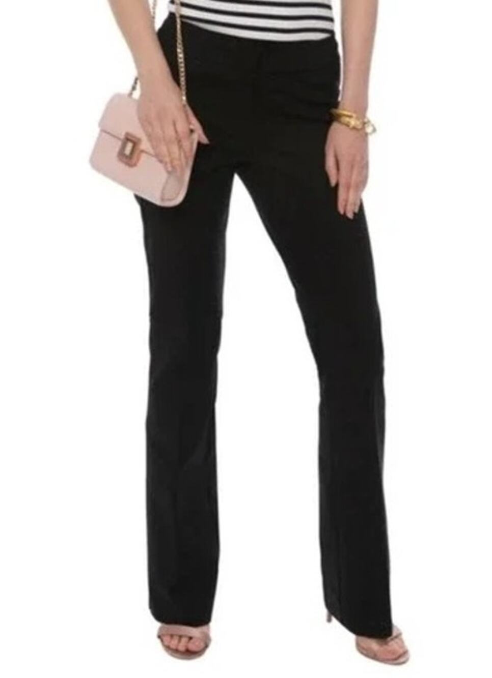 ECRU Womens Varick Bootcut Slim Stretch Pants Small Black Classic Career Modern